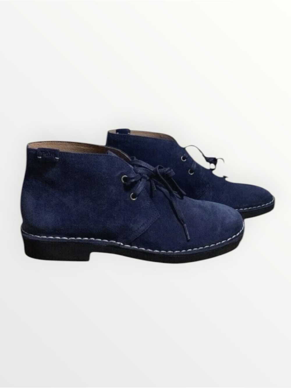 Polo by Ralph Lauren Navy and Tan Leather Chukka - Picture 6 of 7